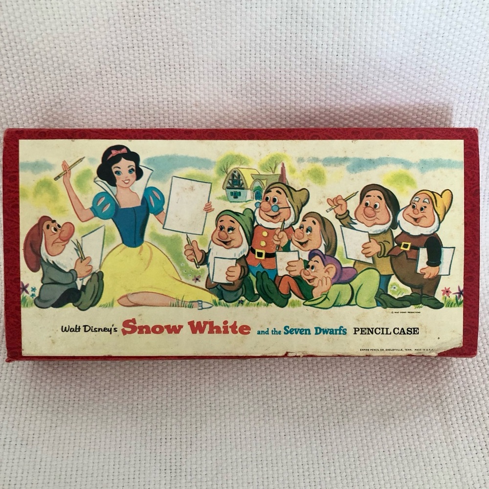 Snow White Seven Dwarfs Vintage Pencil Case Disney 60’s